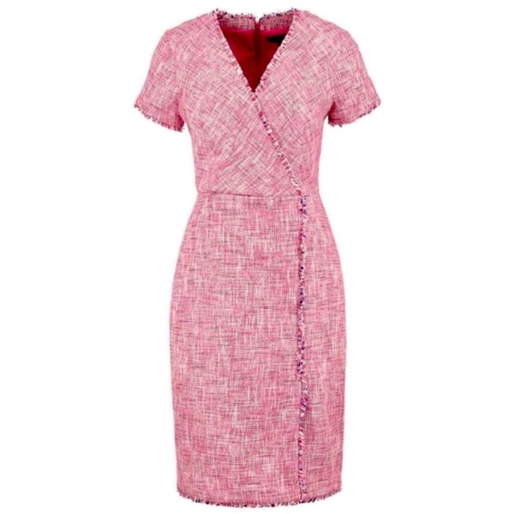 Banana Republic Mad Men Tweed Wrap Dress Fringe